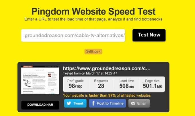 my blog speed