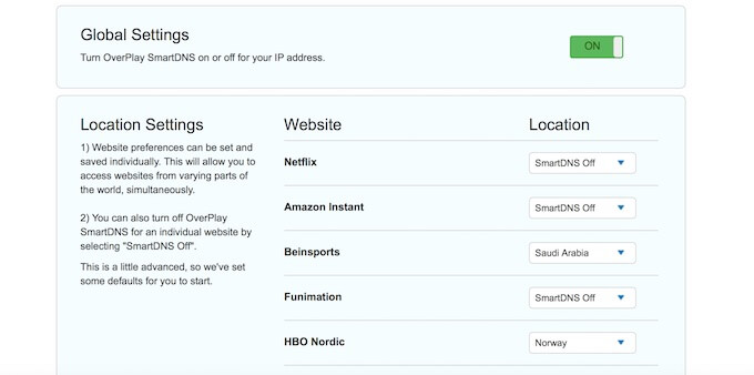 smartDNS unblock location