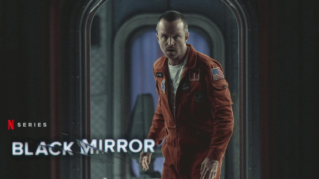 black mirror promotional image featuring Aaron Paul
