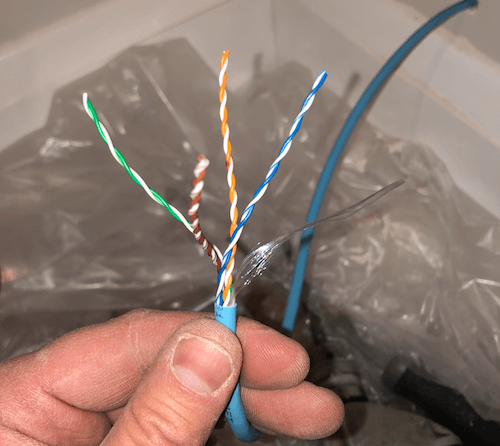 twisted pairs inside ethernet cable