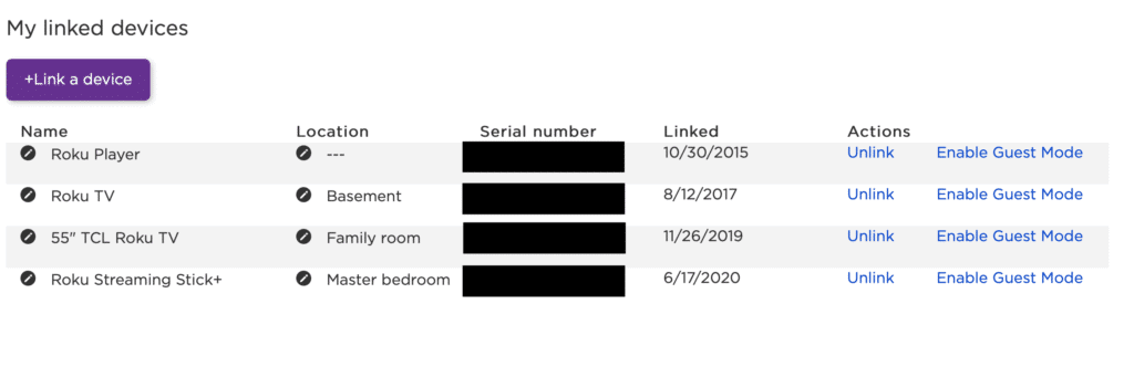 linked roku devices