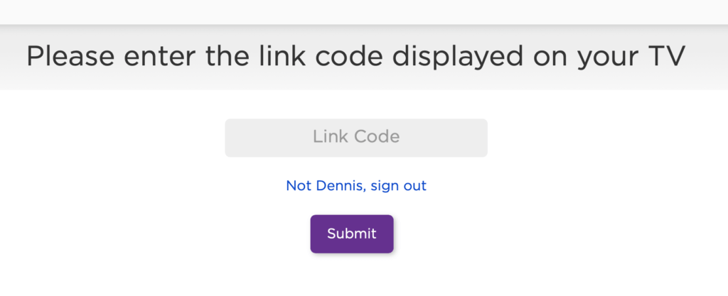 roku link code