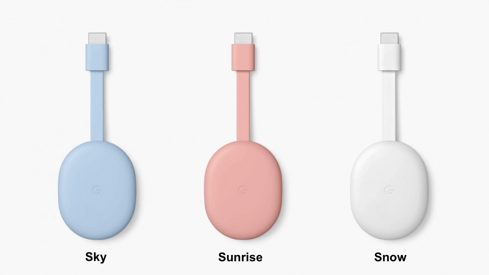 Chromecast in 3 different colors