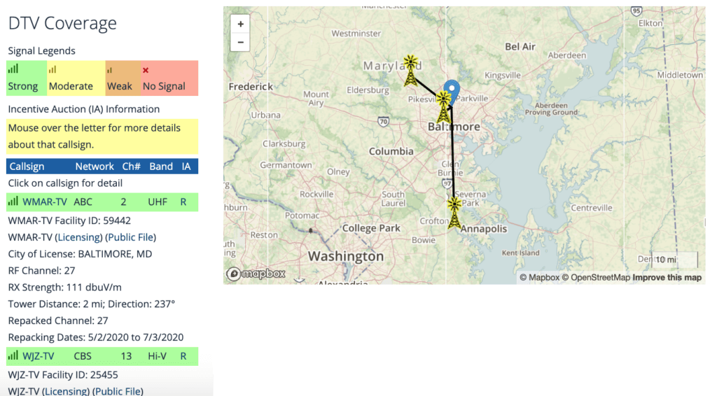 fcc dtv coverage map