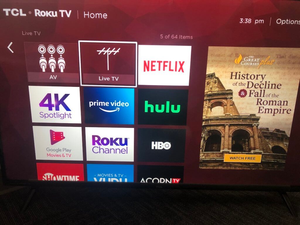 roku TV live TV app