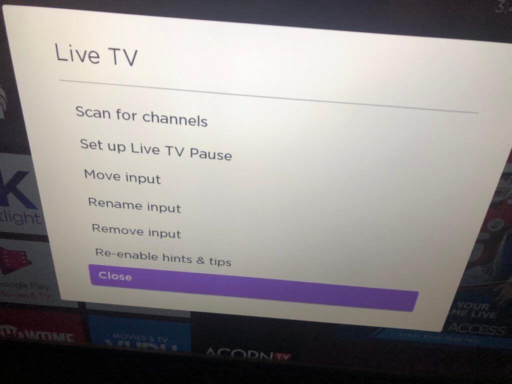 rescanning Roku TV