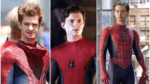 Andrew Garfield, Tom Holland, and Tobey Maguire as Spider-Man