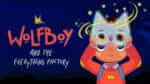 animated banner for tv series showing young boy with wolf mask