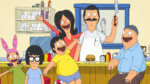 animated family from Bob's burgers in their restaurant