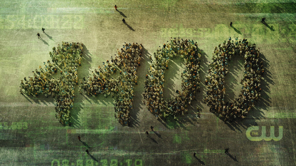 4400 show logo formed by a bunch of figures seen from a high distance above