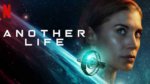 Logo for Another life alongside star's face over a space scene
