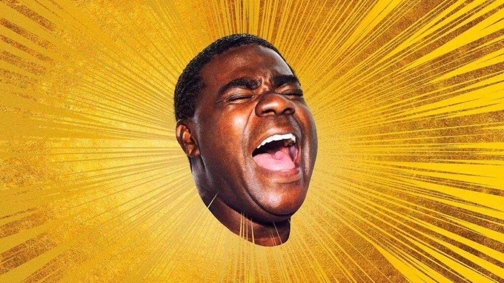 Actor tracy morgan's floating head on a gold background