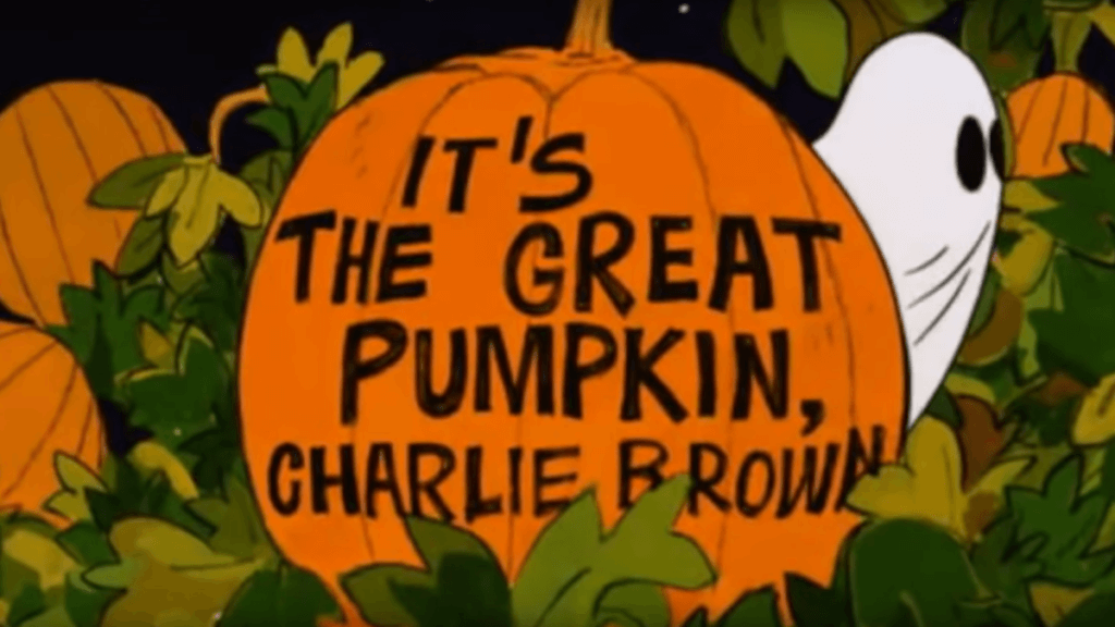 animated title card from it's the great pumpkin, charlie brown