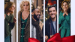 Cast of Single All the Way in winter and holiday clothing