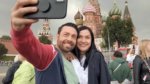 A couple takes a selfie in St. Petersburg