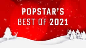 red and white title card reading Popstar's best of 2021