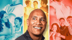 Dwayne The Rock Johnson with images of actors as his younger self