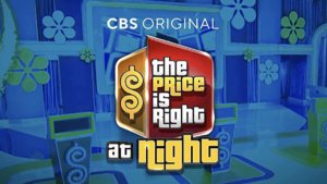 Logo for Price is Right at Night over classic tv set