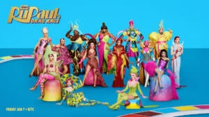 A bevy of fabulous drag queens in bold vibrant colors