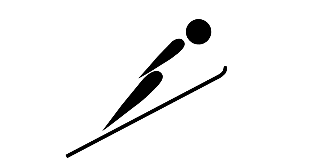 clip art figure of a ski jumper