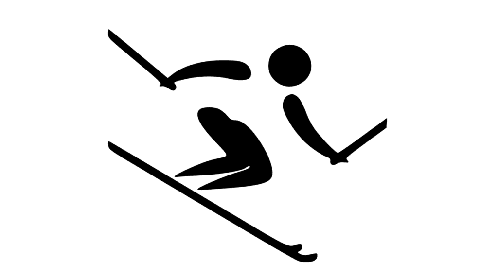silhouette clip art of alpine skiing