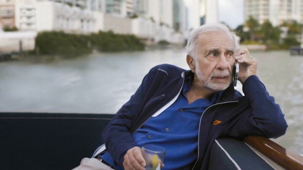 Billionaire Carl Icahn lounging on a boat