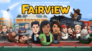 Animated town folks with police, bodies, no legs