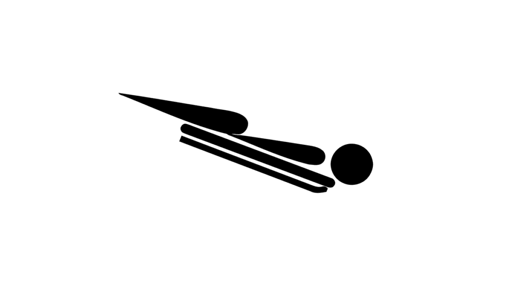 pictogram of a skeleton sledder