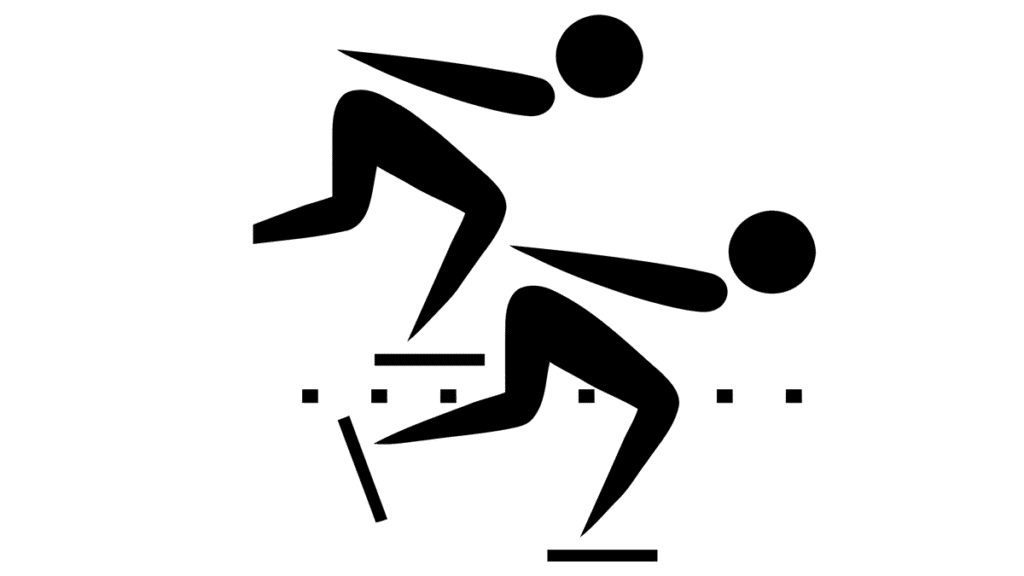 a clip art of two speed skaters