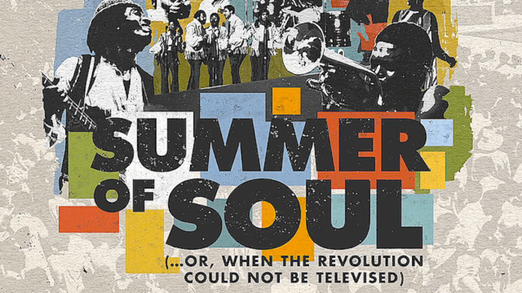 collage of black artists performing under logo Summer of Soul