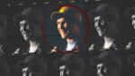 A series of negative camera stills of Norm Macdonald