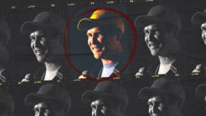 A series of negative camera stills of Norm Macdonald