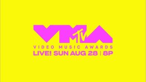 pink and yellow logo for 2022 Video Music Awards
