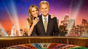 Vanna White and Pat Sajak at the Wheel