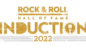 Gold text on white background for 2022 rock & roll hall of fame induction
