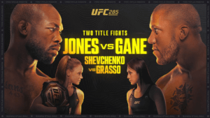 promo picture for Jon Jones vs. Ciryl Gane and Valentina Shevchenko vs. Alexa Grasso at UFC 285