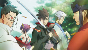 A group of anime samurai