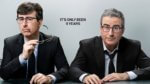 News host and comedian John Oliver shown young and aged 9 years apart