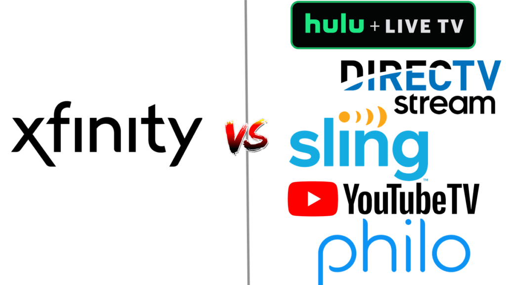 xfinity vs hulu live tv, directv stream, sling, youtube tv, and philo