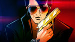 An animated image of Elvis holding a gold gun.