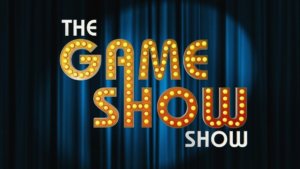 Show logo written in old-school game show letters with lights