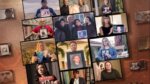 A collage of screens of people holding up missing persons signs and photos