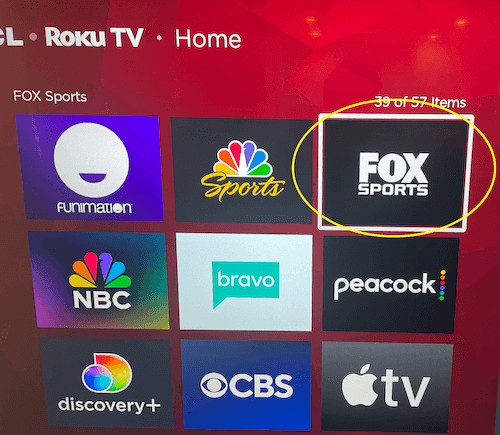 fox sports app on roku